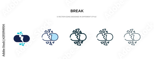 break icon in different style vector illustration. two colored and black break vector icons designed in filled, outline, line and stroke style can be used for web, mobile, ui