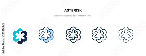 asterisk icon in different style vector illustration. two colored and black asterisk vector icons designed in filled, outline, line and stroke style can be used for web, mobile, ui