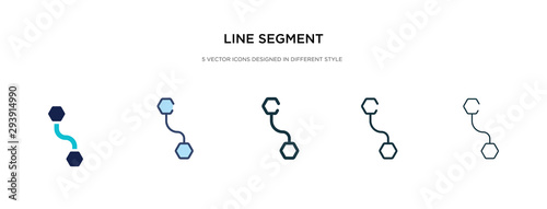 line segment icon in different style vector illustration. two colored and black line segment vector icons designed in filled, outline, line and stroke style can be used for web, mobile, ui