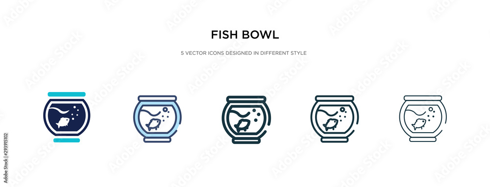 fish bowl icon in different style vector illustration. two colored and black fish bowl vector icons designed in filled, outline, line and stroke style can be used for web, mobile, ui fish bowl icon in different style vector illustration. two colored and black fish bowl vector icons designed in filled, outline, line and stroke style can be used for web, mobile, ui