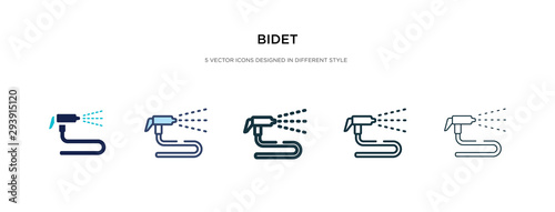 bidet icon in different style vector illustration. two colored and black bidet vector icons designed in filled, outline, line and stroke style can be used for web, mobile, ui photo