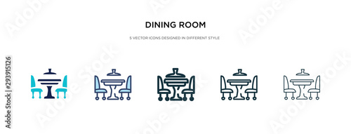 dining room icon in different style vector illustration. two colored and black dining room vector icons designed in filled, outline, line and stroke style can be used for web, mobile, ui