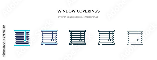 window coverings icon in different style vector illustration. two colored and black window coverings vector icons designed in filled, outline, line and stroke style can be used for web, mobile, ui