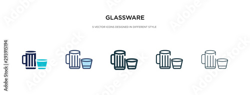 glassware icon in different style vector illustration. two colored and black glassware vector icons designed in filled, outline, line and stroke style can be used for web, mobile, ui
