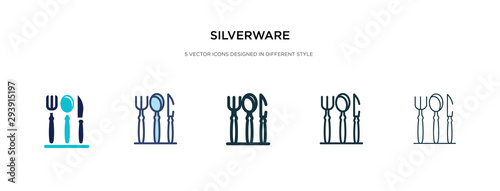 silverware icon in different style vector illustration. two colored and black silverware vector icons designed in filled, outline, line and stroke style can be used for web, mobile, ui