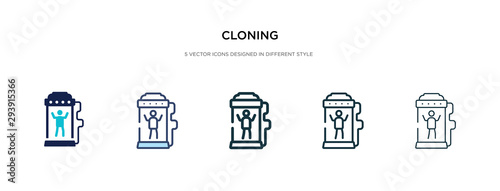 cloning icon in different style vector illustration. two colored and black cloning vector icons designed in filled, outline, line and stroke style can be used for web, mobile, ui