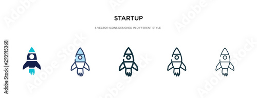 startup icon in different style vector illustration. two colored and black startup vector icons designed in filled, outline, line and stroke style can be used for web, mobile, ui