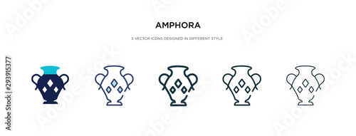 amphora icon in different style vector illustration. two colored and black amphora vector icons designed in filled, outline, line and stroke style can be used for web, mobile, ui