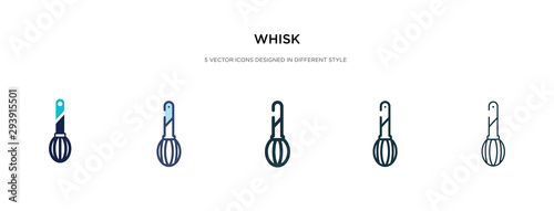 whisk icon in different style vector illustration. two colored and black whisk vector icons designed in filled, outline, line and stroke style can be used for web, mobile, ui