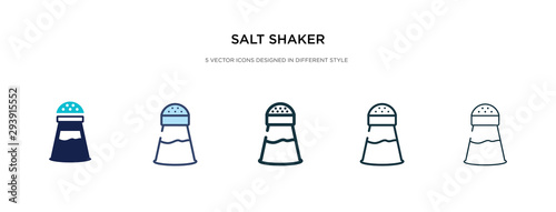 salt shaker icon in different style vector illustration. two colored and black salt shaker vector icons designed in filled  outline  line and stroke style can be used for web  mobile  ui