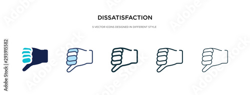 dissatisfaction icon in different style vector illustration. two colored and black dissatisfaction vector icons designed in filled, outline, line and stroke style can be used for web, mobile, ui
