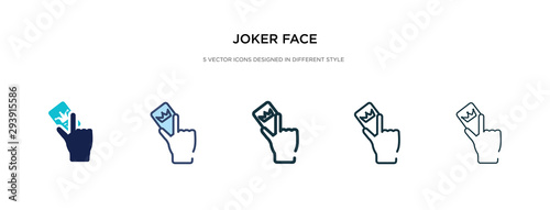 joker face icon in different style vector illustration. two colored and black joker face vector icons designed in filled, outline, line and stroke style can be used for web, mobile, ui