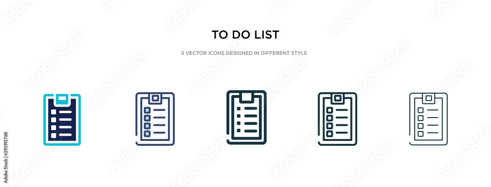 to do list icon in different style vector illustration. two colored and black to do list vector icons designed in filled, outline, line and stroke style can be used for web, mobile, ui