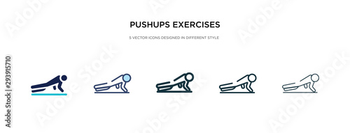 pushups exercises icon in different style vector illustration. two colored and black pushups exercises vector icons designed in filled, outline, line and stroke style can be used for web, mobile, ui
