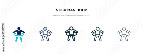 stick man hoop icon in different style vector illustration. two colored and black stick man hoop vector icons designed in filled, outline, line and stroke style can be used for web, mobile, ui