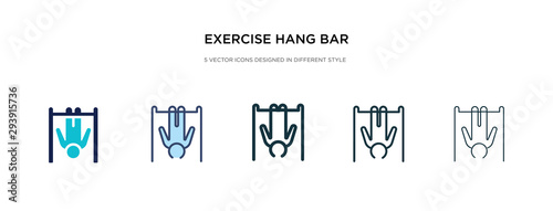 exercise hang bar icon in different style vector illustration. two colored and black exercise hang bar vector icons designed in filled, outline, line and stroke style can be used for web, mobile, ui