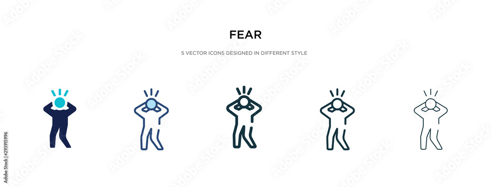 fear icon in different style vector illustration. two colored and black fear vector icons designed in filled, outline, line and stroke style can be used for web, mobile, ui fear icon in different style vector illustration. two colored and black fear vector icons designed in filled, outline, line and stroke style can be used for web, mobile, ui