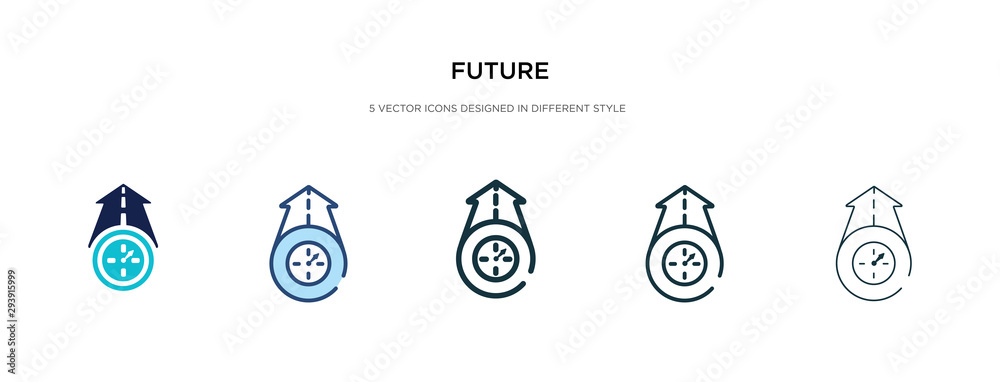 future icon in different style vector illustration. two colored and black future vector icons designed in filled, outline, line and stroke style can be used for web, mobile, ui