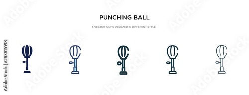punching ball icon in different style vector illustration. two colored and black punching ball vector icons designed in filled, outline, line and stroke style can be used for web, mobile, ui