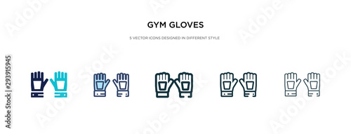 gym gloves icon in different style vector illustration. two colored and black gym gloves vector icons designed in filled, outline, line and stroke style can be used for web, mobile, ui