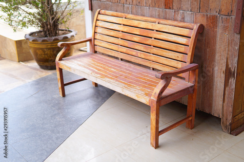Outdoor long chair made from teak wood
