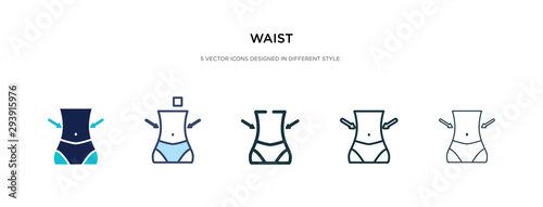 waist icon in different style vector illustration. two colored and black waist vector icons designed in filled, outline, line and stroke style can be used for web, mobile, ui