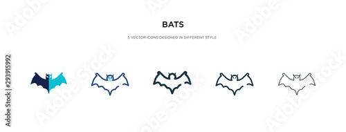 bats icon in different style vector illustration. two colored and black bats vector icons designed in filled, outline, line and stroke style can be used for web, mobile, ui