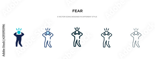 Foto fear icon in different style vector illustration