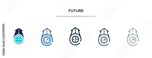 future icon in different style vector illustration. two colored and black future vector icons designed in filled, outline, line and stroke style can be used for web, mobile, ui