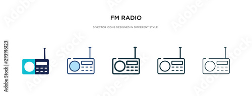fm radio icon in different style vector illustration. two colored and black fm radio vector icons designed in filled, outline, line and stroke style can be used for web, mobile, ui