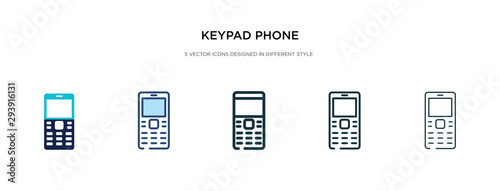 keypad phone icon in different style vector illustration. two colored and black keypad phone vector icons designed in filled, outline, line and stroke style can be used for web, mobile, ui