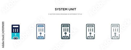 system unit icon in different style vector illustration. two colored and black system unit vector icons designed in filled, outline, line and stroke style can be used for web, mobile, ui