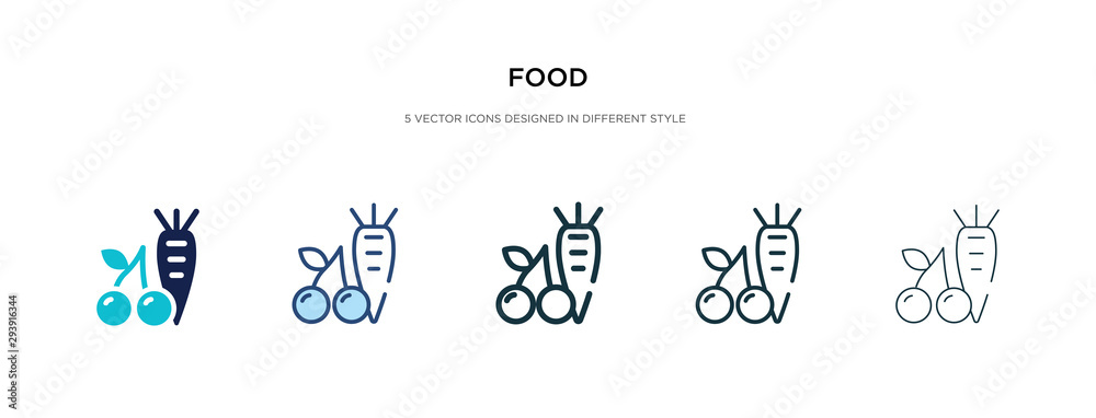 food icon in different style vector illustration. two colored and black food vector icons designed in filled, outline, line and stroke style can be used for web, mobile, ui