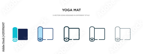 yoga mat icon in different style vector illustration. two colored and black yoga mat vector icons designed in filled, outline, line and stroke style can be used for web, mobile, ui