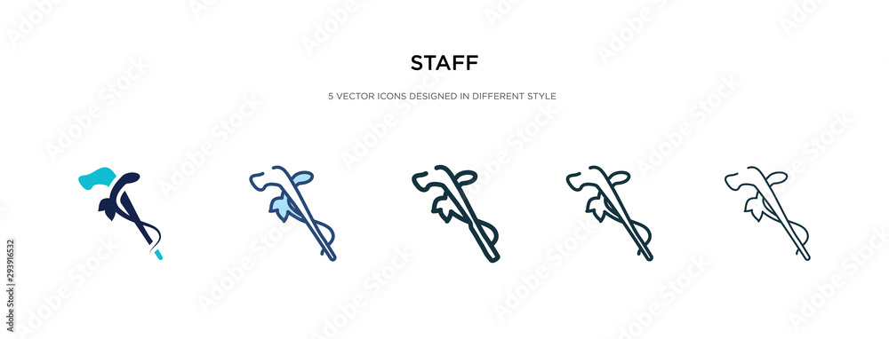 staff icon in different style vector illustration. two colored and black staff vector icons designed in filled, outline, line and stroke style can be used for web, mobile, ui staff icon in different style vector illustration. two colored and black staff vector icons designed in filled, outline, line and stroke style can be used for web, mobile, ui