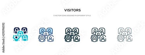 visitors icon in different style vector illustration. two colored and black visitors vector icons designed in filled, outline, line and stroke style can be used for web, mobile, ui