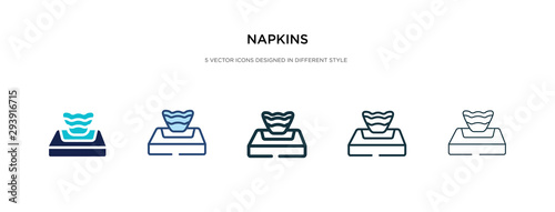 napkins icon in different style vector illustration. two colored and black napkins vector icons designed in filled, outline, line and stroke style can be used for web, mobile, ui