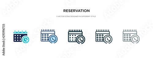 reservation icon in different style vector illustration. two colored and black reservation vector icons designed in filled, outline, line and stroke style can be used for web, mobile, ui
