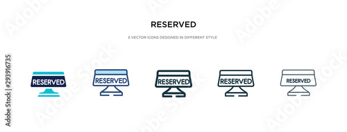 reserved icon in different style vector illustration. two colored and black reserved vector icons designed in filled, outline, line and stroke style can be used for web, mobile, ui