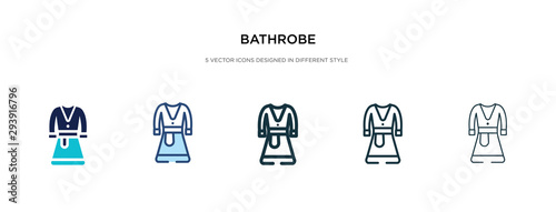 bathrobe icon in different style vector illustration. two colored and black bathrobe vector icons designed in filled, outline, line and stroke style can be used for web, mobile, ui