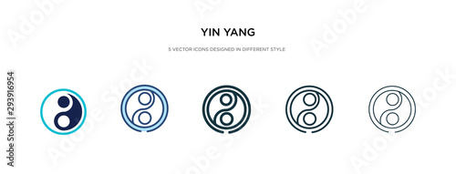 yin yang icon in different style vector illustration. two colored and black yin yang vector icons designed in filled, outline, line and stroke style can be used for web, mobile, ui