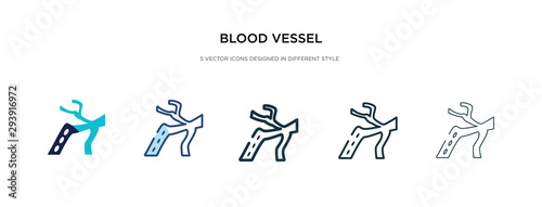 blood vessel icon in different style vector illustration. two colored and black blood vessel vector icons designed in filled, outline, line and stroke style can be used for web, mobile, ui