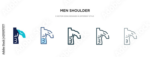 men shoulder icon in different style vector illustration. two colored and black men shoulder vector icons designed in filled, outline, line and stroke style can be used for web, mobile, ui