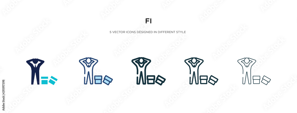 fi icon in different style vector illustration. two colored and black fi vector icons designed in filled, outline, line and stroke style can be used for web, mobile, ui fi icon in different style vector illustration. two colored and black fi vector icons designed in filled, outline, line and stroke style can be used for web, mobile, ui