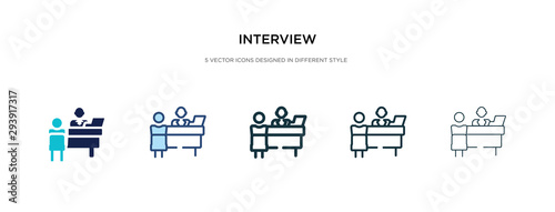interview icon in different style vector illustration. two colored and black interview vector icons designed in filled, outline, line and stroke style can be used for web, mobile, ui