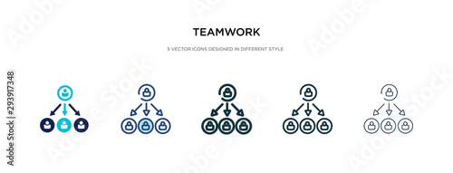teamwork icon in different style vector illustration. two colored and black teamwork vector icons designed in filled, outline, line and stroke style can be used for web, mobile, ui