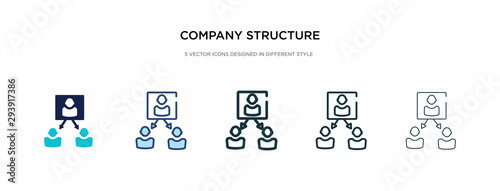 company structure icon in different style vector illustration. two colored and black company structure vector icons designed in filled, outline, line and stroke style can be used for web, mobile, ui