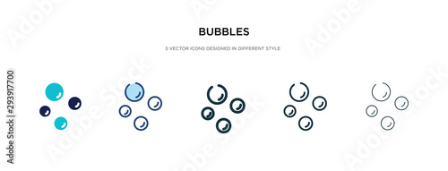bubbles icon in different style vector illustration. two colored and black bubbles vector icons designed in filled, outline, line and stroke style can be used for web, mobile, ui