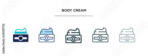body cream icon in different style vector illustration. two colored and black body cream vector icons designed in filled, outline, line and stroke style can be used for web, mobile, ui