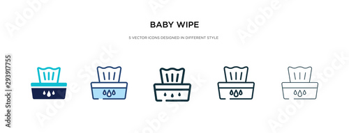 baby wipe icon in different style vector illustration. two colored and black baby wipe vector icons designed in filled, outline, line and stroke style can be used for web, mobile, ui